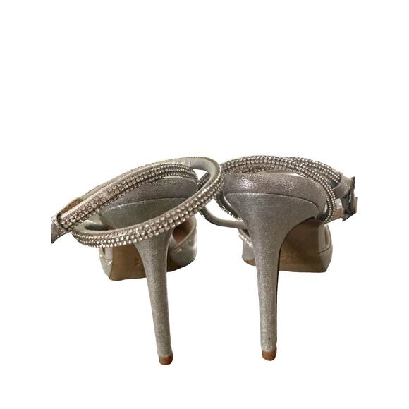 BCBG Idly Crystal Bow Ankle Strap Heel Rhinestone Size 9 NEW Pointed Toe Pump - Picture 7 of 12